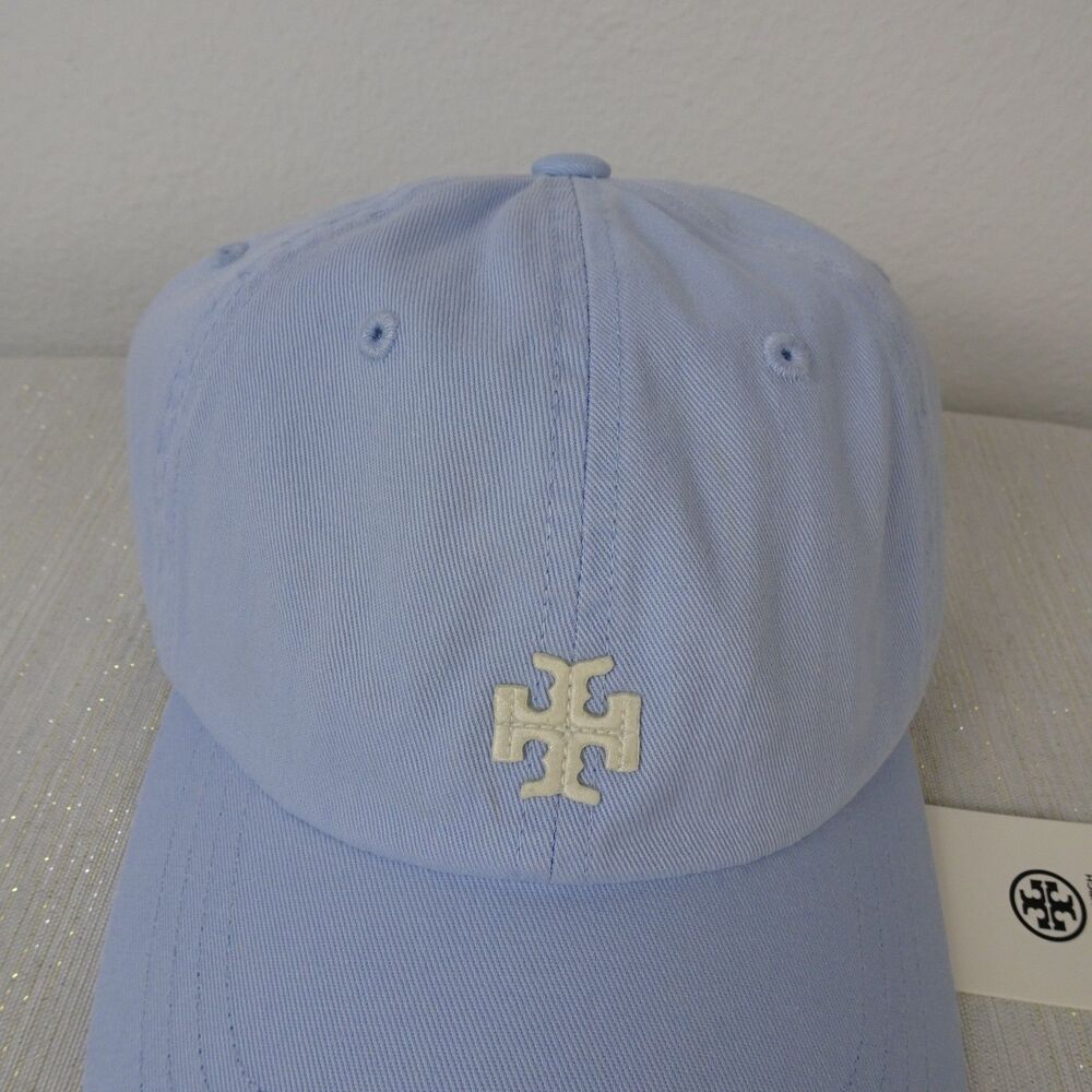 TORY BURCH Logo Baseball Cap Hat Blue Ice Floe Adjustable Cotton NWT $78 - Picture 5 of 13